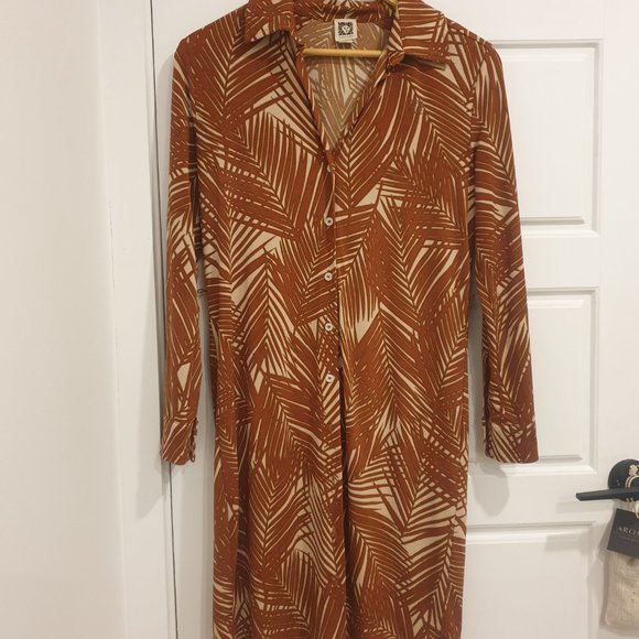 Anne Klein Palm Tree Print Dress in "Pottery" - Picture 3 of 6